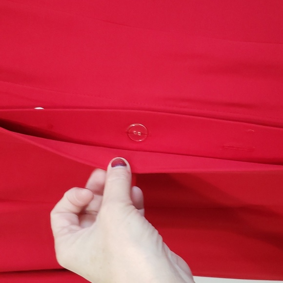 Vintage John Roberts Red Front Button Dress Top Three Oversized Buttons SZ 10/12 - Picture 6 of 12